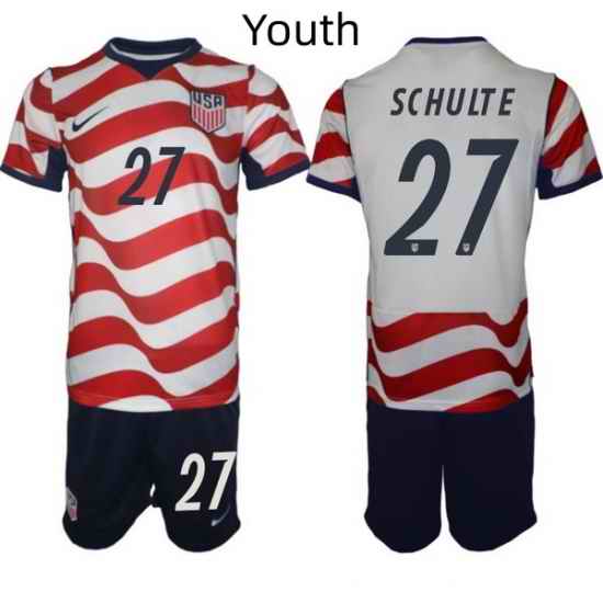 USA FIFA World Cup 2026 Soccer Red Home Jersey Patrick Schulte #27